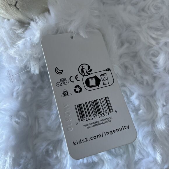 Ingenuity Sheppy Lamb 12" Plush Security Blanket White Green Lovey New NWT - Picture 7 of 8